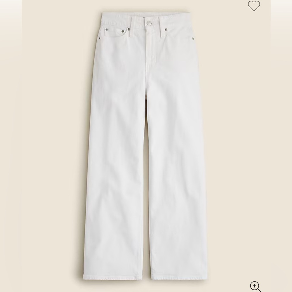 NWT J Crew Curvy Slim Wide Leg Jean - 25 - White